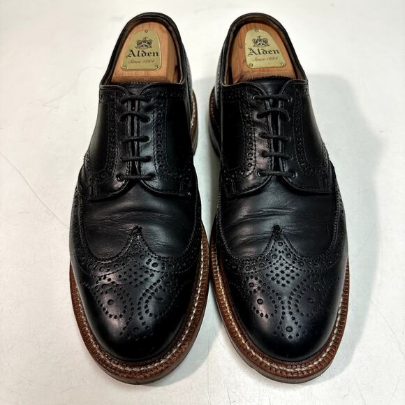 EXCELLENT Oak Street Bootmakers Wingtip Brogue Blucher Black Chromexcel 7.5 - Picture 2 of 11